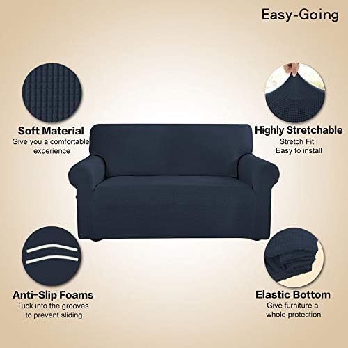 Easy-Going Stretch Oversized Sofa Couch Slipcover Washable Dark Blue - Image 3