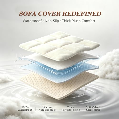 ALIECOM Pet Couch Covers for Sofa Waterproof Plush Dog Sofa Cover Washable - Image 3