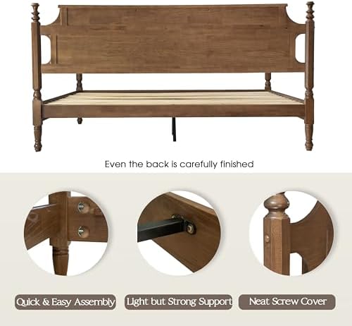Solid Wood King Size Bed Frame - Image 6
