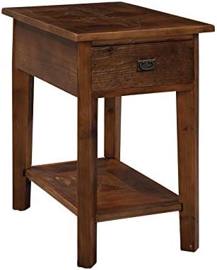 Reclaimed Wood Side Table Brown Farmhouse Rectangle Natural Finish Includes - Image 4