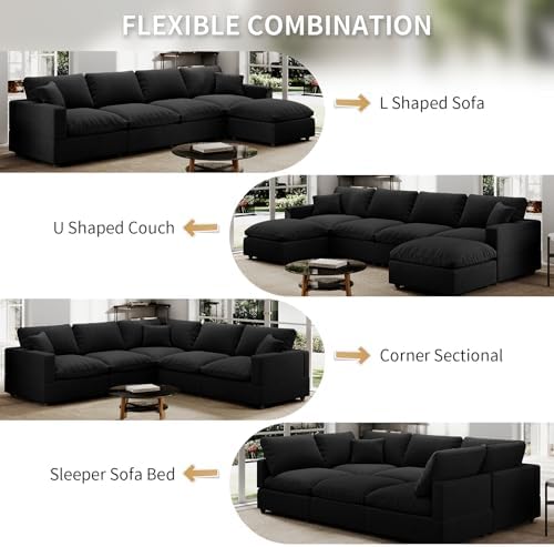 Modern Sectional Linen Cloud Couch - Image 6