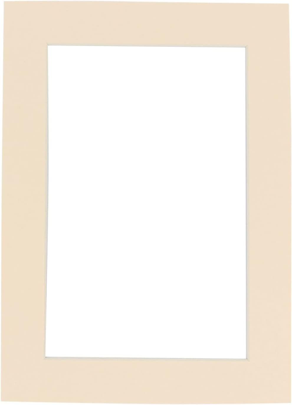 Pack of TEN 8x10 Mats Bevel Cut for 5.5x8.5 Photos - Acid Free Cream Precut Matboards For Pictures, Photos, Framing - 4-ply Thickness