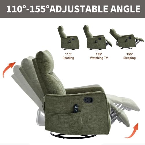 Manual Swivel Rocker Recliner Chair - Image 5