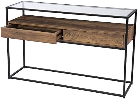 SEI Furniture - Olivern Glass Top Console Table - Transitional Design - Image 4