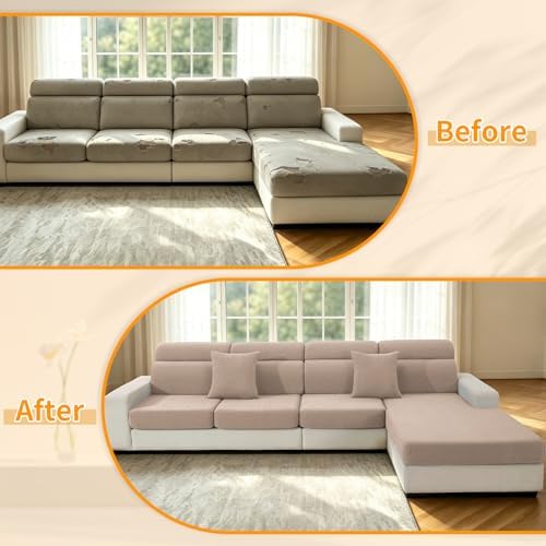 XINEAGE 3 Piece Stretch Couch Cushion Covers Individual Sofa Slipcovers - Image 7