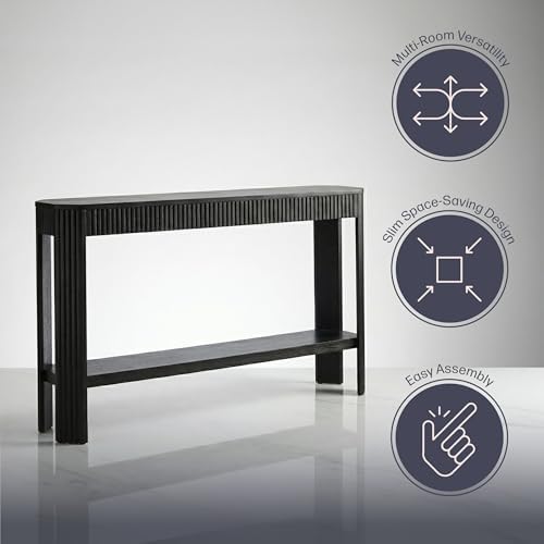 Alaterre Furniture Fluted Solid Wood Console Table, 56”x12”x32” - Image 5