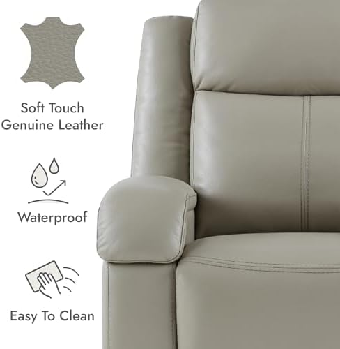 Watson & Whitely Genuine Leather Wall Hugger Power Recliner - Image 4
