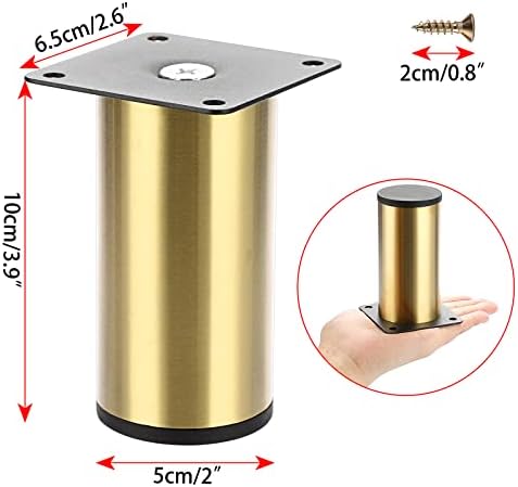 OwnMy 4PCS 4 Inch Stainless Steel Furniture Legs Feet Metal Chair Table Leg - Image 3