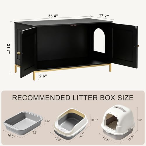 Homhedy 35.4" L Cat Litter Box Enclosure - Image 3