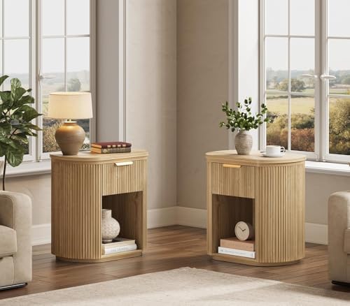 Fluted Round Nightstands Set of 2 - Image 4
