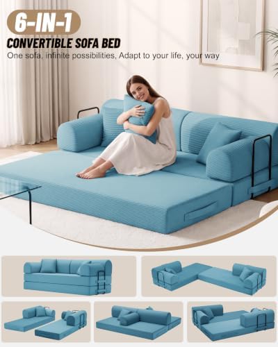 78.8" Convertible Sofa Bed, High Back Boneless Couch - Image 3