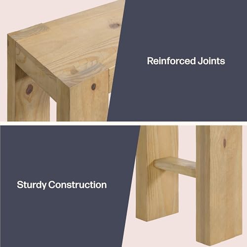Alaterre Classic Solid Wood Entryway Console Table, Light Oak, 36 Inch - Image 4