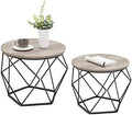 VASAGLE Small Round Coffee Table Set of 2, by VASAGLEbySONGMICSHOME
