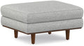 SIMPLIHOME Morrison 33" Wide Woven-Blend Rectangle Ottoman in Mist Grey by SimpliHome