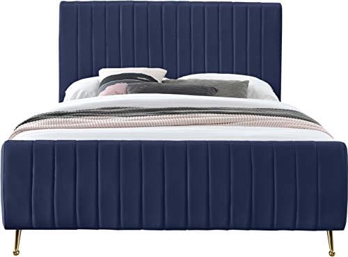 Meridian Furniture Zara Collection Modern | Contemporary Velvet Upholstered Bed - Image 4