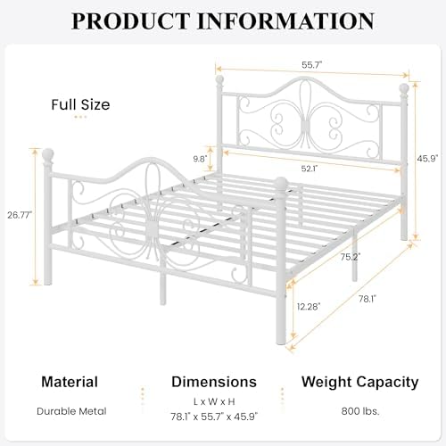 SHA CERLIN Full Size Metal Bed Frame - Image 2