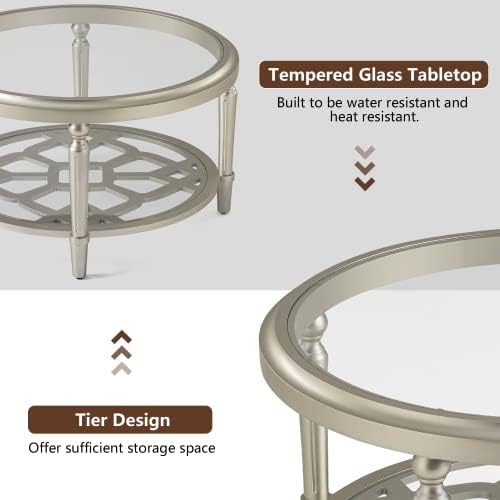 COSIEST Glass Coffee Table, 2-Tier Glass Top, Simple & Modern Center Table - Image 5