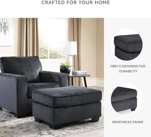 Signature Design by Ashley Rectangular Chenille Living Room Ottoman - Image 5