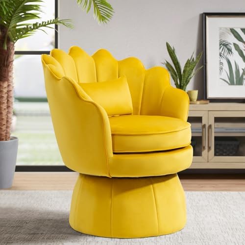 ZJhome 360° Swivel Accent Chairs Set of 2, Mid-Century Modern Velvet Barrel - Image 3