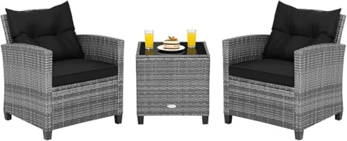 COSTWAY 3PCS Wicker Patio Furniture Set by COSTWAY
