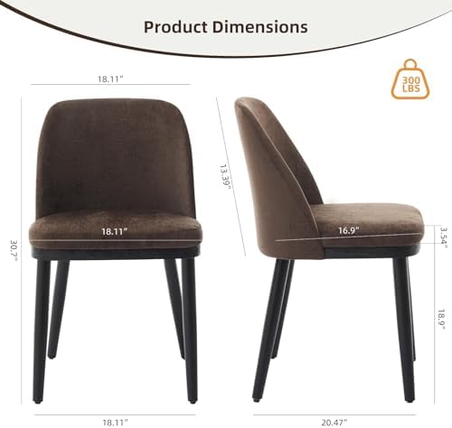 Upholstered Dining Chairs Set of 2, Modern Kitchen Chairs - Image 2