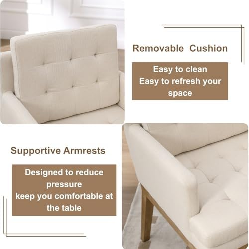 Upholstered Tufted Dining Chairs - Image 3