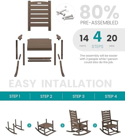 SERWALL HDPE Outdoor Rocking Chair - Image 6