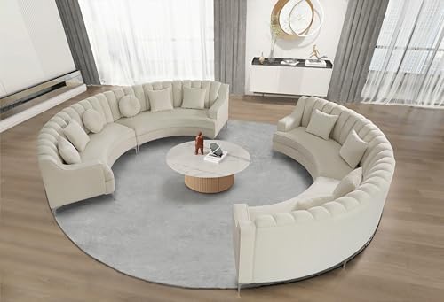 Legend Vansen Semicircle Modular Curved Velvet Sectional Sofa, 141.34”Oversized - Image 6