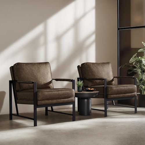 Yaheetech Mid-Century Modern Accent Chairs Set of 2 - Image 2