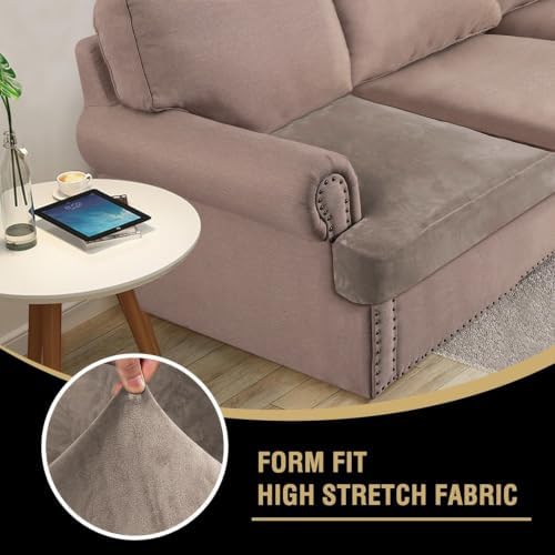 H.VERSAILTEX Stretch Velvet 2 Piece T Cushion Sofa Slipcovers - Image 6