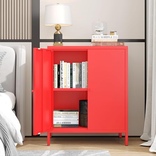 Small 2 Door Metal Storage Side Buffet Cabinet - Image 2