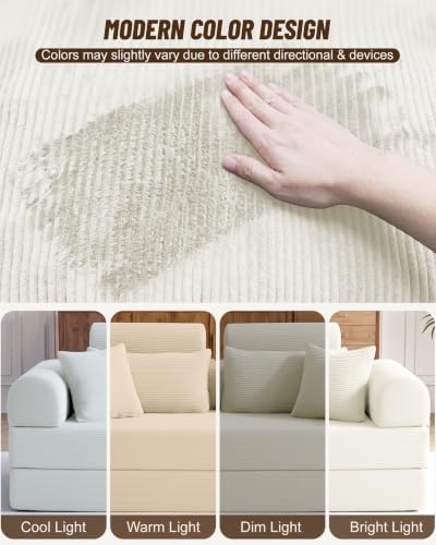 79" Convertible Sofa Bed, High Backrest Boneless Couches - Image 7