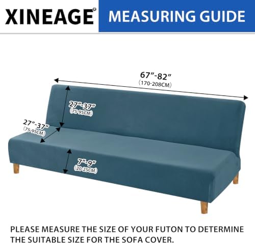 XINEAGE Velvet Futon Cover, Stretch Armless Futon Slipcover - Image 3