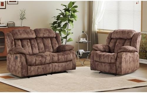 EBELLO Manual Reclining Sofa Set, Classic Recliner Sofa - Image 6