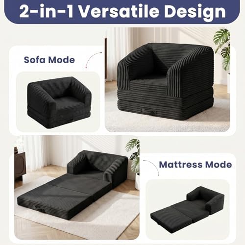 JUIKURY Convertible Sofa Bed, 3-in-1 Foldable Loveseat Couch - Image 6