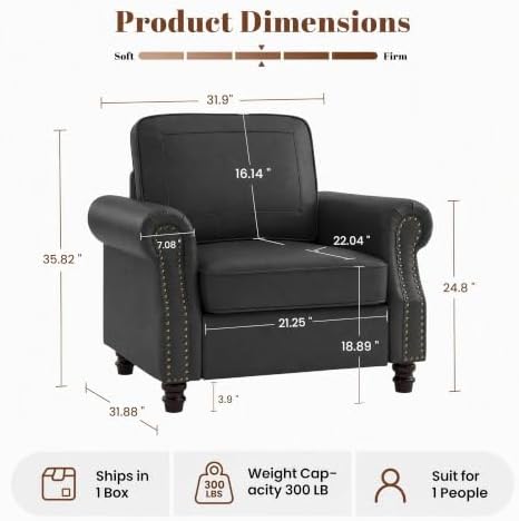Kingfun Faux Leather Accent Chair - Image 2