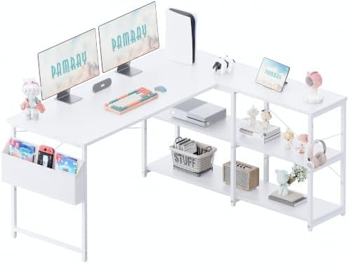 Pamray 57.5 Inch L Shaped Computer Desk by PAMRAY