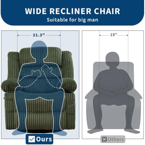 GarveeHome 360° Swivel Rocker Recliner Chair Rocking Recliner - Image 5