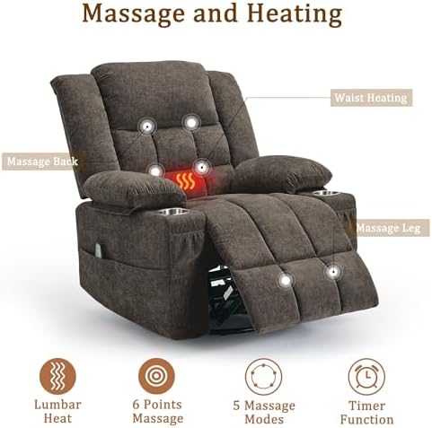 Korser Swivel Rocker Recliners, Rocking Chair Recliner - Image 4