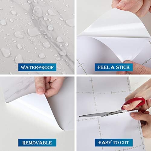FunStick Thick White Marble Wallpaper Peel and Stick Marble Contact Paper - Image 3