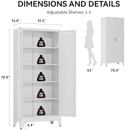 COFaR 71" Metal Pantry Cabinet - Image 2