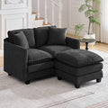 51'' Cloud Loveseat Couch with Ottoman, Love Seats Cloud Sofa with 2 Throw by HOCAT