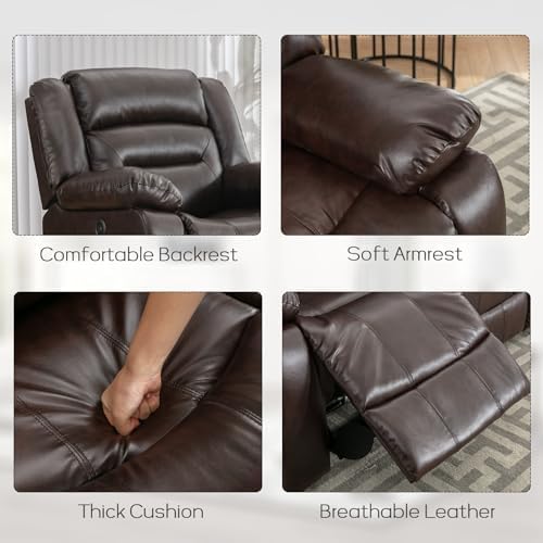 EBELLO Faux Leather Recliner Sofa Set, Includes 2 Power Reclining Chair and a - Image 3