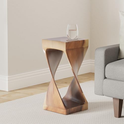 Steve Silver Furniture Solona Solid Wood Side Table, Acacia Whimsical Carved - Image 2