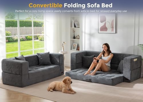 MAXYOYO Folding Sofa Bed, Convertible Boneless Loveseat Couch - Image 3