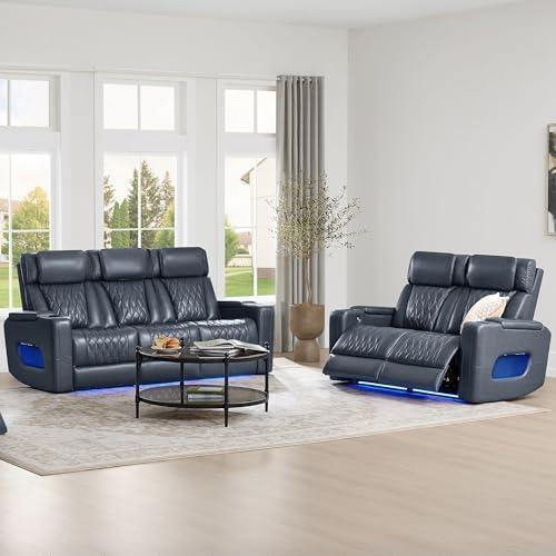 Watson & Whitely Genuine Leather Power Reclining Sofa & Loveseat Set by WatsonWhitely
