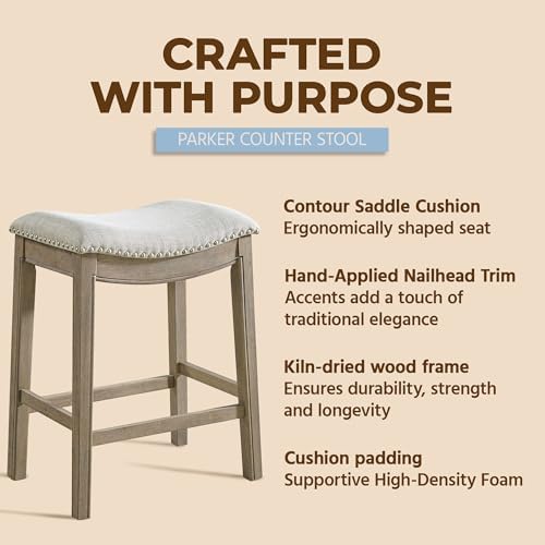 ROME + OAK Parker 26" Backless Saddle Stool, Reclaimed Oak - Image 5