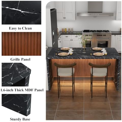 63" Large Imitation Marble Dining Table - Image 6