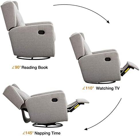 CANMOV Swivel Rocker Recliner Chair Set of 2, Nursery Glider Chair, Nursery - Image 5