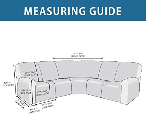 ULTICOR 7-Piece L Shape Sectional Sofa Cover Set, Velvet Stretch - Image 6